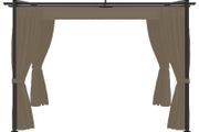 Gazebo with Curtains 3x3 m Taupe Steel