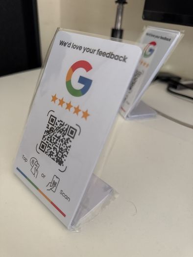 Google Review NFC Stand with QR Code Contactless Review Display for Businesses