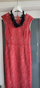 FRENCH CONNECTION coral lace shift dress Sz 14UK