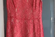 FRENCH CONNECTION coral lace shift dress Sz 14UK