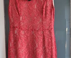 FRENCH CONNECTION coral lace shift dress Sz 14UK