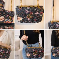 Women's Fashion Handbag - Floral print