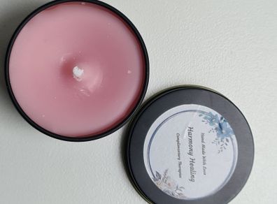 Handmade Harmony Healing Pink Tin Soy Candle