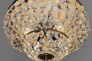 Vintage 1960s Italian Brass &amp; Crystal Pendant Light