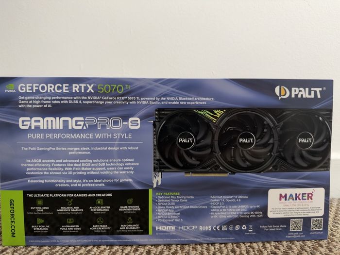 Palit RTX 5070 Ti 16GB - Factory Sealed