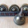 Four Antique brass Sheraton-style brass Drawer knobs with backplate for Period furniture. Image 5