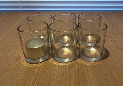 Glass Tealight / Votive Holders (6)