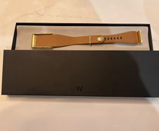 Whoop leather strap brown with golden clasp