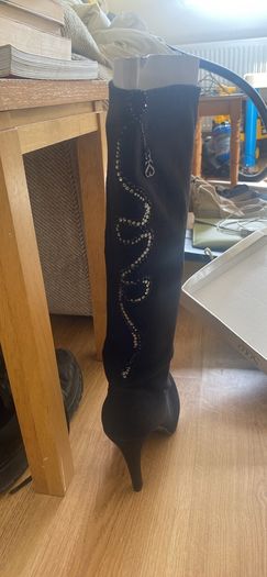 Black suede boots