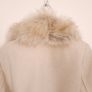 Zara Beige Cream Faux Fur Collar Belted Wrap Long Wool Coat Size L Image 9