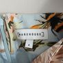 Warehouse light blue pink flower bee print lined skirt Image 3