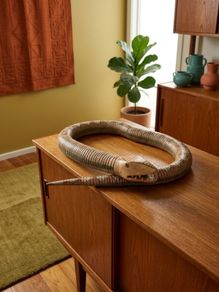 1970's  Indigenous Chilean 60 Inch Articulated Wooden Snake