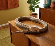 1970's  Indigenous Chilean 60 Inch Articulated Wooden Snake