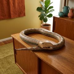 1970's  Indigenous Chilean 60 Inch Articulated Wooden Snake