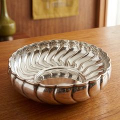 Sterling Silver Wave Bowl (7 Inches 241 grams)