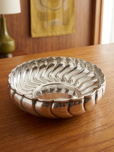 Sterling Silver Wave Bowl (7 Inches 241 grams)