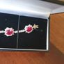 Stg silver bracelet, ruby and diamond colour gemstones Image 5