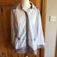 Just White Ladies Boho chic blouse Eu 46 Uk 20