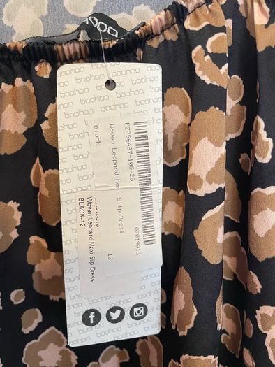 Boohoo Maxi Leopard Slip Dress size 12 - New