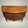 Mid 20th Century Italian Walnut Bombe Chest of Drawers Image 2