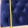 Blue velvet footstool Image 4