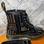 Dr Martens 1460 Ladies Black Smooth Studded Atlas Leather Punk Goth Zip Boots UK6 EU39 Image 5