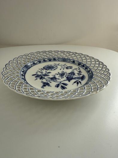 KPM Berlin. Antique Blue & White Reticulated Porcelain Plate. Royal Porcelain Manufactory