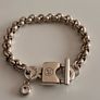 Antique Silver Plated Padlock Bracelet Image 3