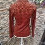 Vintage 70s blouse Orange & black geometric Size 38(size 6 or 8) postage included Image 7