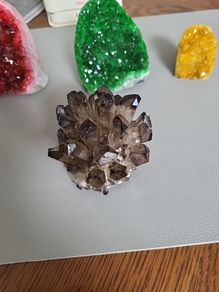 Smoky quartz crystal cluster