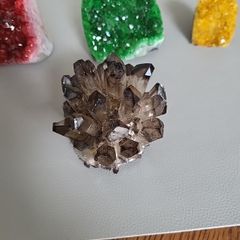 Smoky quartz crystal cluster
