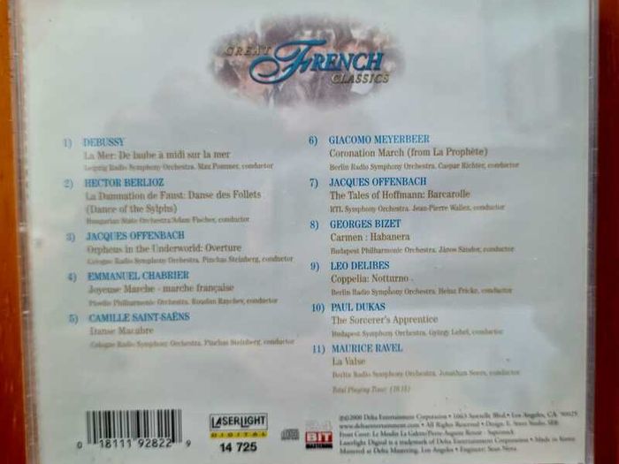4 CD's Great French Classics / Romantic classics / Strauss classics / String classics. VG condition.
