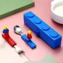 Fun Creative Building Blocks Portable Cutlery Stainless Steel Cutlery Children'S Assembled Fork And Spoon Set Lego Fan Gift Image 4