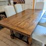 Stunning oak refractory-style dining table with 6 chairs Image 2
