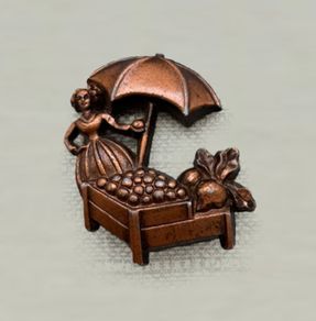 Mid Century Street Trader Brooch