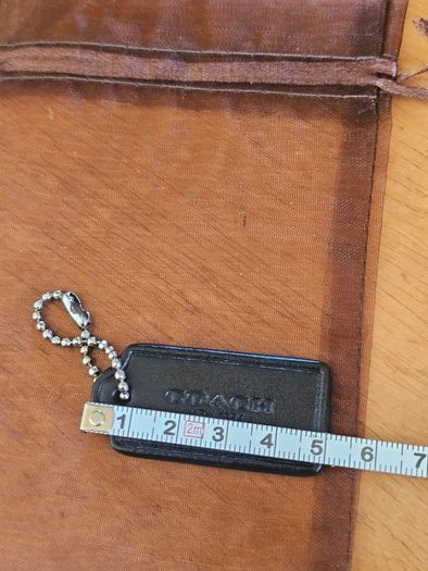 Coach Small Black/Brown Leather Bag Tag / / NEW