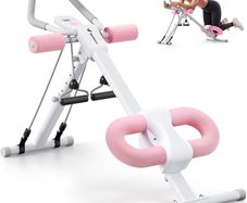 Ab Machine, Abs Workout Equipment, Adjustable Ab Trainer Machine for Abs Workout at Home Gym, Foldable, Knee Protection