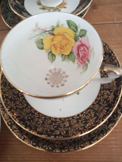 ,5 vintage china trios imperial china