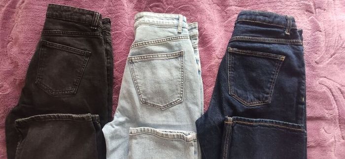 Bundle of 3 Primark Jeans - Size 10 Light Blue, Washed Black, Darker-Blue