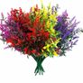 12 Bundles Outdoor Artificial Flowers UV Resistant Fake Boxwood Plants (MULTIPLE COLOURS) Image 3