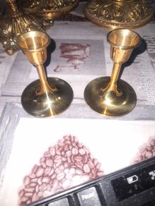 Beautiful Old Pair of Brass Candlesticks, Postage Available,
