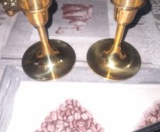 Beautiful Old Pair of Brass Candlesticks, Postage Available,