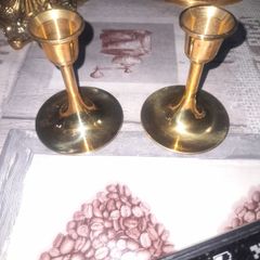 Beautiful Old Pair of Brass Candlesticks, Postage Available,