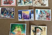 8 British Christmas stamps