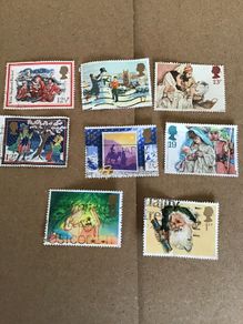 8 British Christmas stamps