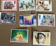 8 British Christmas stamps