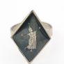 Vintage Siam Thai Dancer Sterling Silver Ring Image 2