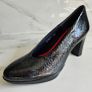 CallagHan Adaptation shock absorbent leather platform high heel almond toe black reptile shoes size UK4 WU 37 new & boxed Image 5