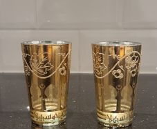 Pair of vintage Moroccan tea glasses