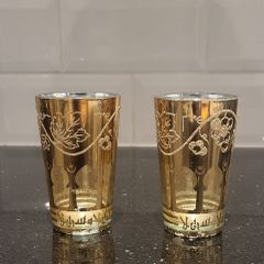 Pair of vintage Moroccan tea glasses